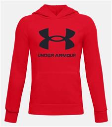 Under Armour Fleece Παιδικό Φούτερ με Κουκούλα Κόκκινο Rival από το Zakcret Sports