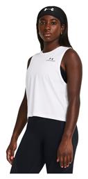 Under Armour Γυναικείο Καλοκαιρινό Crop Top Αμάνικο Λευκό