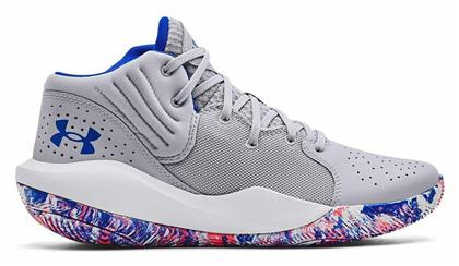 Under Armour Jet 21 Ψηλά Μπασκετικά Παπούτσια Mod Gray / White / Versa Blue από το MybrandShoes