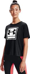 Under Armour Live Glow Graphic Γυναικείο T-shirt Μαύρο με Στάμπα