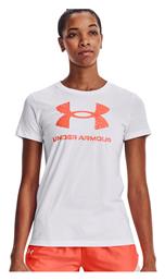 Under Armour Live Sportstyle Γυναικείο Αθλητικό T-shirt Fast Drying White/Orange