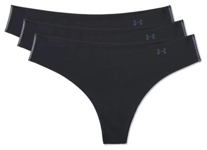 Under Armour Pure Stretch Γυναικεία String 3Pack χωρίς Ραφές Μαύρα