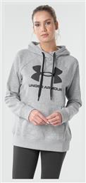 Under Armour Rival Logo Μακρύ Γυναικείο Fleece Φούτερ με Κουκούλα Γκρι