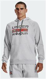 Under Armour Rival Signature Ανδρικό Φούτερ με Κουκούλα και Τσέπες Fleece Γκρι