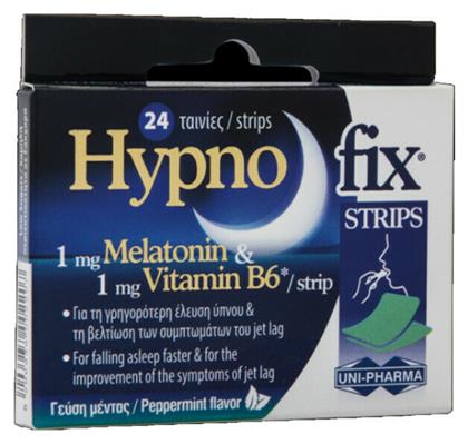 Uni-Pharma Hypno Fix Strips Συμπλήρωμα για τον Ύπνο 24 υπογλώσσια δισκία από το Pharm24