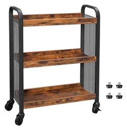 Vasagle Τρόλεϊ Κουζίνας Ξύλινο Καφέ 3 Θέσεων 66x26x85cm