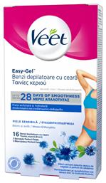 Veet Easy Gel Ταινίες Αποτρίχωσης για το Μπικίνι για Ευαίσθητες Επιδερμίδες Μασχάλες & Μπικίνι 16τμχ