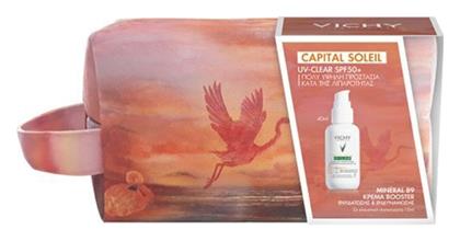 Vichy Capital Soleil Uv-Clear SPF50+ Αντηλιακό Προσώπου, 40ml & ΔΩΡΟ Mineral 89 Κρέμα Booster Ενυδάτωσης, 15ml & Συλλεκτικό Νεσεσέρ