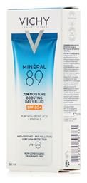 Vichy Mineral 89 Light 72ωρη Ενυδατική Λεπτόρρευστη Κρέμα Προσώπου Ημέρας με SPF50 για Ευαίσθητες Επιδερμίδες με Υαλουρονικό Οξύ 50ml