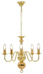 vidaXL Πολυέλαιος 5xE14 με Κεράκια Χρυσός 281617
