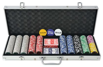 vidaXL Σετ 500 Μάρκες Poker 11.5gr σε Βαλίτσα με 2 Τράπουλες