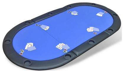 vidaXL Τραπέζι Poker Πλαστικό Μπλε 208x107εκ. Αναδιπλούμενο 10 Ατόμων