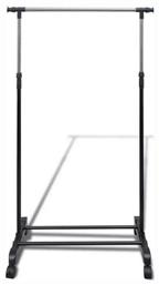 vidaXL Τροχήλατη Κρεμάστρα Δαπέδου από Μέταλλο Πτυσσόμενη Μαύρη 150x42x170cm