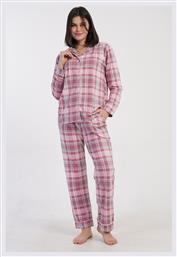 Vienetta Secret Χειμερινό Γυναικείο Σετ Πιτζάμας Βαμβακερό Ροζ