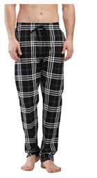 Vienetta Secret Χειμερινό Καρό Ανδρικό Παντελόνι Πιτζάμας Μαύρο