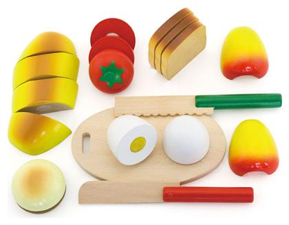 Viga Toys Cutting Meal Ξύλινα Τρόφιμα Πρωινού Διαίρεσης