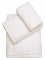 Viopros Νο14 Σετ Νυφικές Πετσέτες 5τμχ με Δαντέλα Εκρού