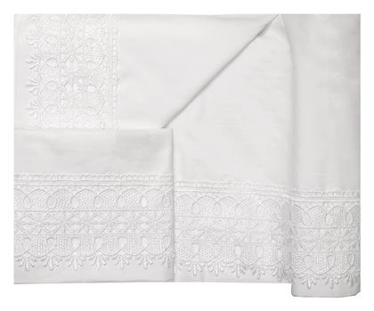 Viopros Νο4 Νυφικό Σετ 4τμχ με Δαντέλα Λευκό 240x265cm