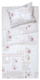 Viopros Σετ Βρεφική Παπλωματοθήκη με Μαξιλαροθήκη Μπεζ 120x160εκ.