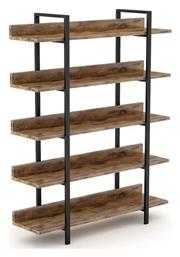 Βιβλιοθήκη Almond 119x27x185εκ. Καρυδί / Μαύρο