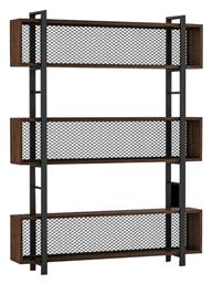 Βιβλιοθήκη Fifer 120x27x185εκ. Καρυδί-Μαύρο