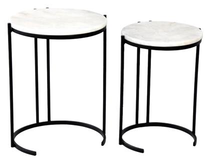 Βοηθητικό Τραπεζάκι Luxere 45x45x57cm Μαύρο Λευκό