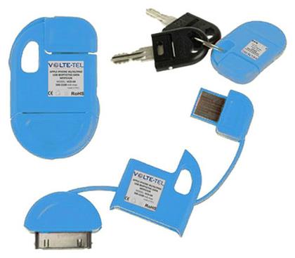 Volte-Tel Keychain USB to 30-Pin Cable Μπλε 0.1m (8098161)