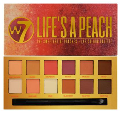 W7 Cosmetics Life's A Peach Παλέτα με Σκιές Ματιών σε Στερεή Μορφή Πολύχρωμη 9.6gr