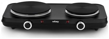 Weasy PLW225 Επιτραπέζια Εστία Εμαγιέ Διπλή Μαύρη