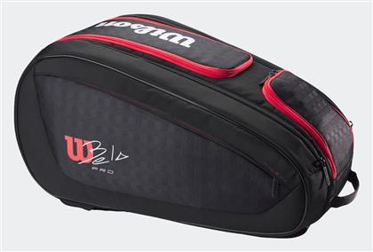 Wilson Bela Super Tour Τσάντα Πλάτης Padel 6 Ρακετών Μαύρη