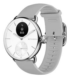 Withings ScanWatch 2 Stainless Steel 38mm Αδιάβροχο με Παλμογράφο (Pearl White)