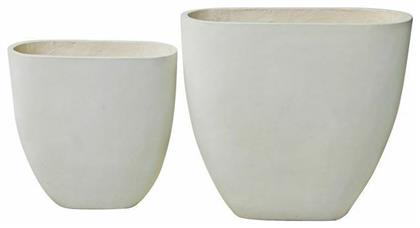 Woodwell Flower Pot 14 Set 2 σε χρώμα Milk White από το Esmarket