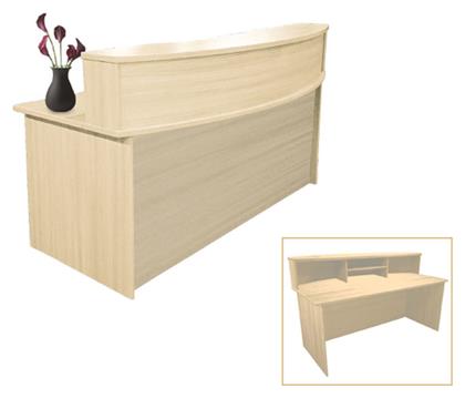 Woodwell Reception 180 Επαγγελματικό Γραφείο Υποδοχής Beech με Διαστάσεις Π180xΒ90xΥ105cm