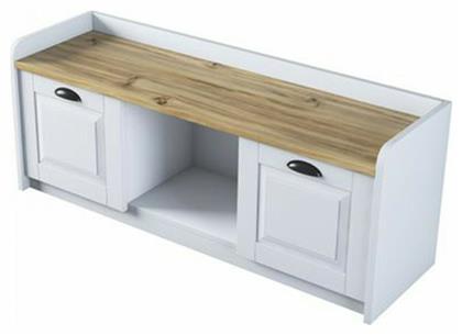 Ξύλινη Arthur I με 2 Ράφια Λευκό / Καρυδί 120x40x45cm 182-000023