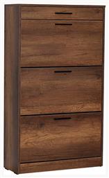 Ξύλινη Παπουτσοθήκη Flat με 3 Ράφια Καρυδί Μ75xΠ29xΥ128cm από το Designdrops