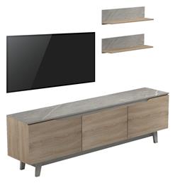 Ξύλινο Kasia Μπεζ Μαρμάρου-sonoma 180x35x48.5εκ. 230-000078