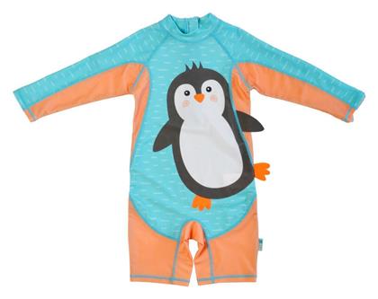 Zoocchini Παιδικό Μαγιό Ολόσωμο με Μακρύ Μανίκι Ciel/orange